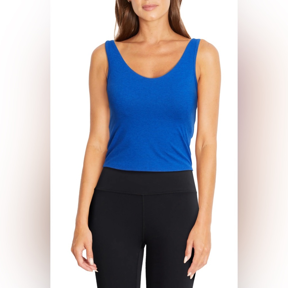 NWT Zobha Maddie Sport Bra in H. Surf The Web Blue